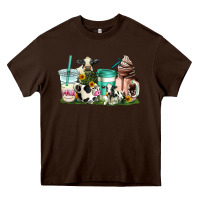 Chocolate Brown cow coffee cups Heavy Core Tee - AdoDesignShop