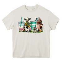 Cream cow coffee cups Heavy Core Tee - AdoDesignShop