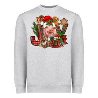 Heather Grey joy christmas with pig bbs Heavyweight Sweatshirt - BundleAndBundleShop