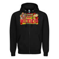 Black Viva Mexico Zipper Hoodie - texasbilliewilder