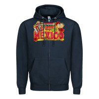 Navy Viva Mexico Zipper Hoodie - texasbilliewilder