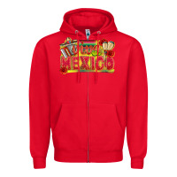 Red Viva Mexico Zipper Hoodie - texasbilliewilder