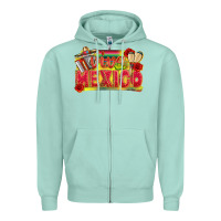 Seafoam Viva Mexico Zipper Hoodie - texasbilliewilder