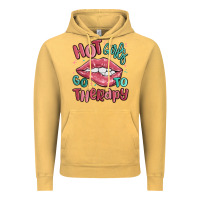 Vintage Mustard hot girls go to therapy Vintage Hoodie - MaliasSmallBusiness