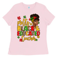 Bubblegum Pink pretty black and educated teacher Ladies Tee - Artiststas
