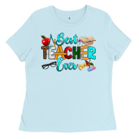 Baby Blue best teacher ever Ladies Tee - RanaPortraitStore