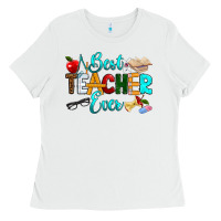 White best teacher ever Ladies Tee - RanaPortraitStore
