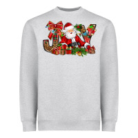 Heather Grey joy christmas with santa bbs Heavyweight Sweatshirt - BundleAndBundleShop