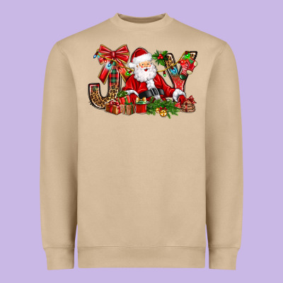 Joy Christmas With Santa Bbs Heavyweight Sweatshirt Designed By Bundleandbundleshop