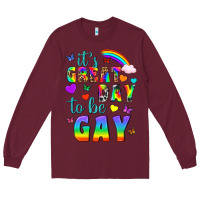 Burgundy Western It's Great Day To Be Gay Long Sleeve Tee - BundleAndBundleShop