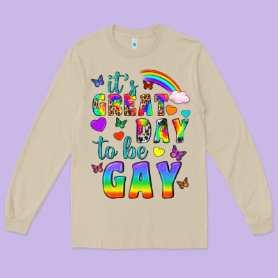 Western It's Great Day To Be Gay Long Sleeve Tee Designed By Bundleandbundleshop