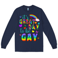 Navy Western It's Great Day To Be Gay Long Sleeve Tee - BundleAndBundleShop