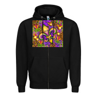 Black Mardi Gras fleur de lis Zipper Hoodie - NancyCooperArtShop