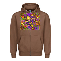 Chestnut Mardi Gras fleur de lis Zipper Hoodie - NancyCooperArtShop