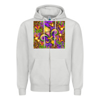 Dove Grey Mardi Gras fleur de lis Zipper Hoodie - NancyCooperArtShop