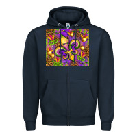 Navy Mardi Gras fleur de lis Zipper Hoodie - NancyCooperArtShop