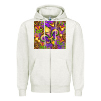 Oatmeal Heather Mardi Gras fleur de lis Zipper Hoodie - NancyCooperArtShop