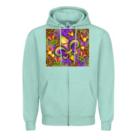 Seafoam Mardi Gras fleur de lis Zipper Hoodie - NancyCooperArtShop