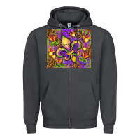 Smoke Mardi Gras fleur de lis Zipper Hoodie - NancyCooperArtShop