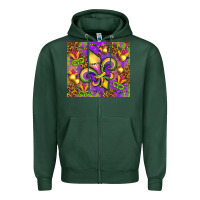 Sports Green Mardi Gras fleur de lis Zipper Hoodie - NancyCooperArtShop