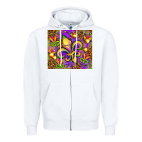 White Mardi Gras fleur de lis Zipper Hoodie - NancyCooperArtShop