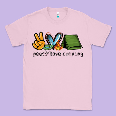 Peace Love Camping Classic Tee Designed By Nancycooperartshop