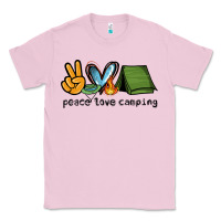 Bubblegum Pink peace love camping Classic Tee - NancyCooperArtShop