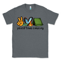 Charcoal Heather peace love camping Classic Tee - NancyCooperArtShop