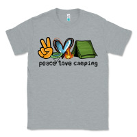 Heather Grey peace love camping Classic Tee - NancyCooperArtShop
