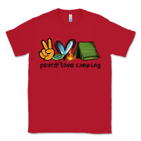 Red peace love camping Classic Tee - NancyCooperArtShop