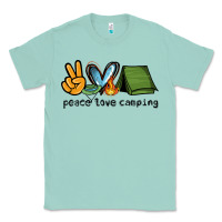 Seafoam peace love camping Classic Tee - NancyCooperArtShop