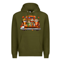 Army Green coffee cups truck Premium Hoodie - CowGirlArtShop