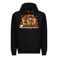 Black coffee cups truck Premium Hoodie - CowGirlArtShop