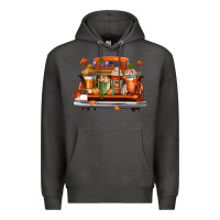 Charcoal Heather coffee cups truck Premium Hoodie - CowGirlArtShop