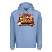 Colony Blue coffee cups truck Premium Hoodie - CowGirlArtShop