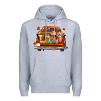 Heather Grey coffee cups truck Premium Hoodie - CowGirlArtShop
