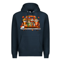 Navy coffee cups truck Premium Hoodie - CowGirlArtShop