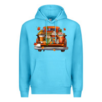 Ocean Blue coffee cups truck Premium Hoodie - CowGirlArtShop