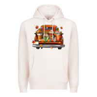 Pale Pink coffee cups truck Premium Hoodie - CowGirlArtShop