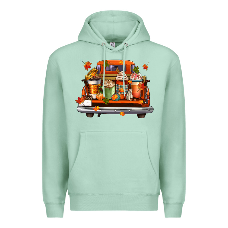 Coffee Cups Truck Premium Hoodie by CowGirlArtShop | Teevron