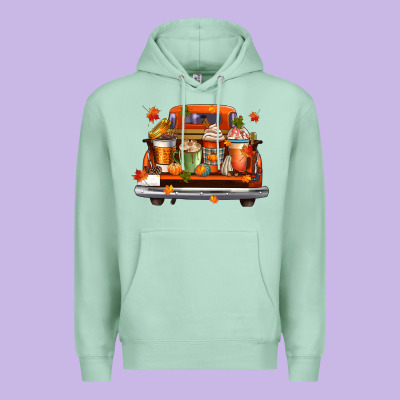 Coffee Cups Truck Premium Hoodie Designed By Cowgirlartshop