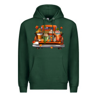 Sports Green coffee cups truck Premium Hoodie - CowGirlArtShop