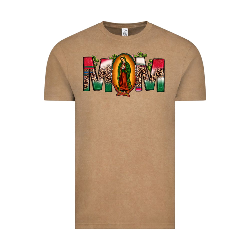 Mexican Flag Our Lady Of Guadalupe Mom Leopard Vintage Tee by JahusDesignShop | Teevron