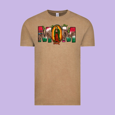 Mexican Flag Our Lady Of Guadalupe Mom Leopard Vintage Tee Designed By Jahusdesignshop