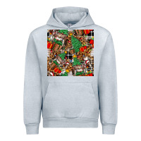 Heather Grey christmas donkey Urban Hoodie - FaDigitalArtStudio