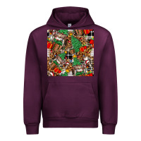 Mauve Wine christmas donkey Urban Hoodie - FaDigitalArtStudio