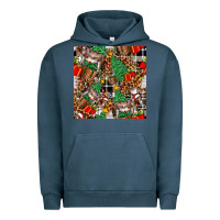 Pigment Midnight Navy christmas donkey Urban Hoodie - FaDigitalArtStudio