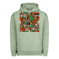 Pigment Oil Green christmas donkey Urban Hoodie - FaDigitalArtStudio