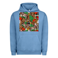 Pigment Pebble Blue christmas donkey Urban Hoodie - FaDigitalArtStudio