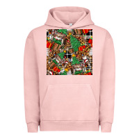 Pigment Salmon christmas donkey Urban Hoodie - FaDigitalArtStudio